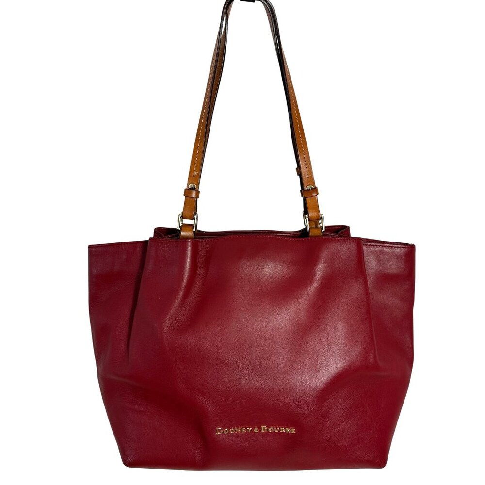 Dooney & Bourke Cranberry Red FLYNN City Tote Shoulder Bag Smooth Leather